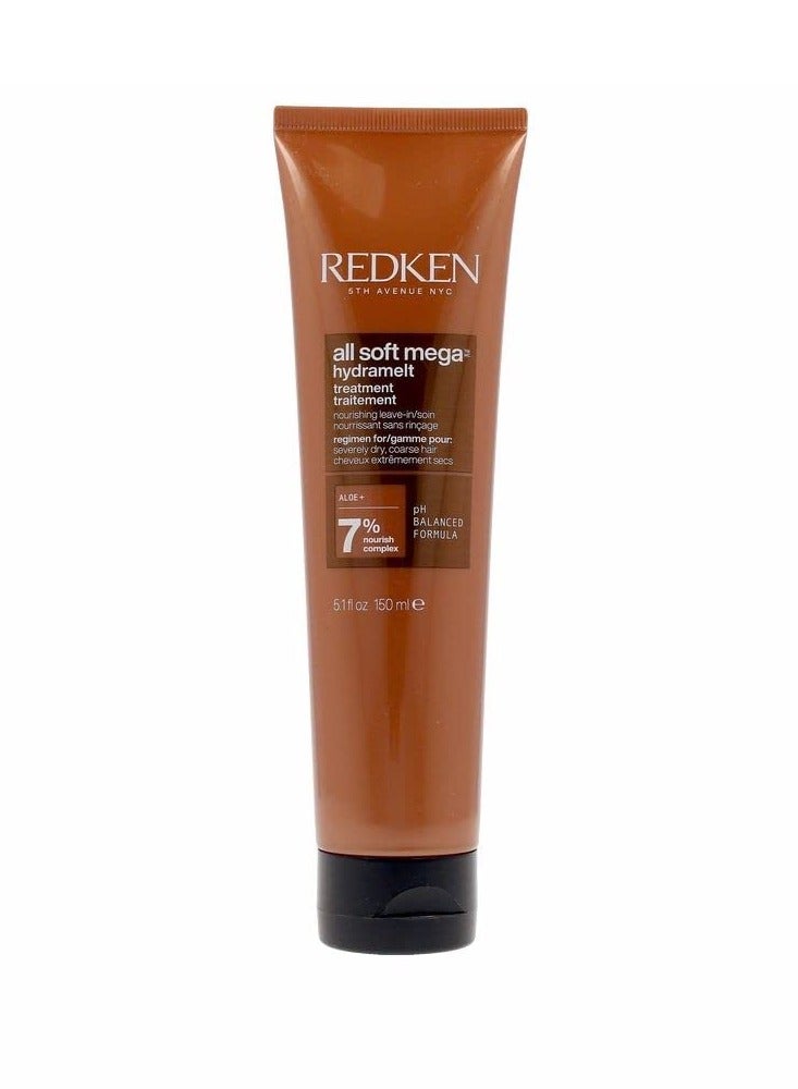 Redken All Soft Mega Curls Hydramelt Leave-In Treatment | For Extremely Dry Hair | For Curly & Coily Hair | Ultra Moisturizing Hair Lotion Enhances Shine | With Aloe Vera - Image 1