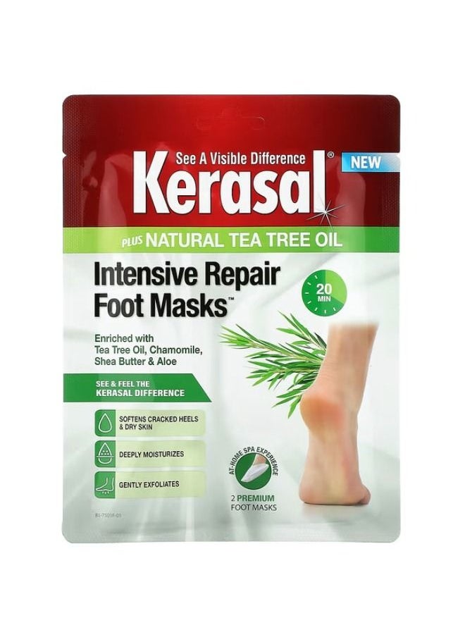 Kerasal Kerasal, Intensive Repair Foot Masks Plus Natural Tea Tree Oil, 2 Foot Masks 