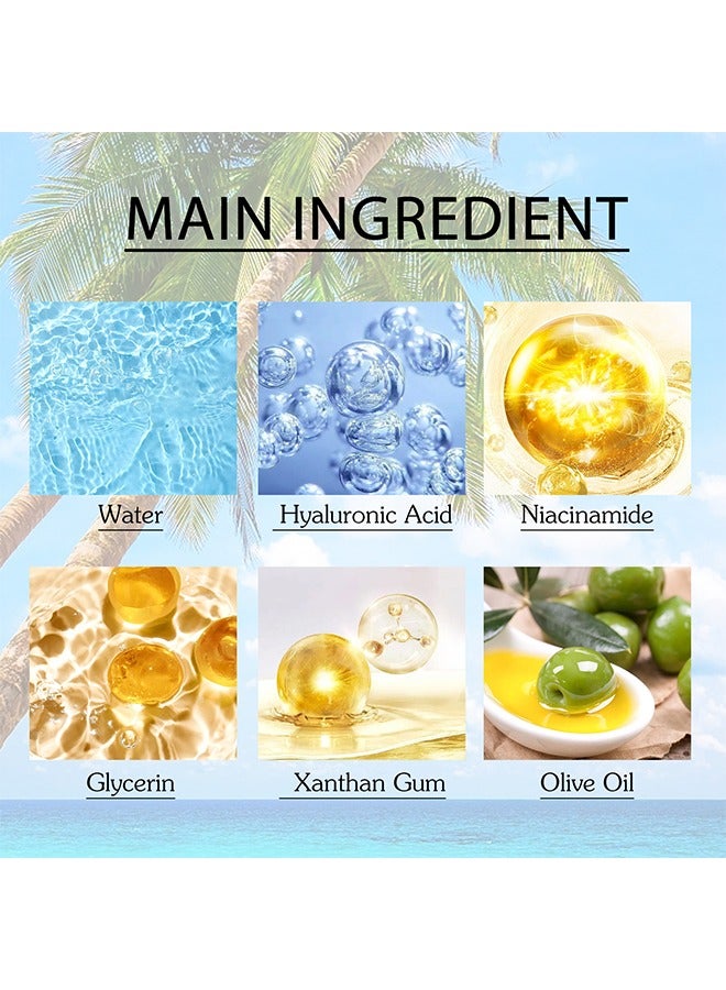 إيلهو حمض الهيالورونيك جل الشمس المائي SPF 50 Pa ، واقي من الشمس مرطب طبيعي ، كريم واقي من الشمس للوجه ، واقي من الشمس مقاوم للماء وغير دهني ، ضد الأشعة فوق البنفسجية UVA & Uvb 50 مل - Image 5