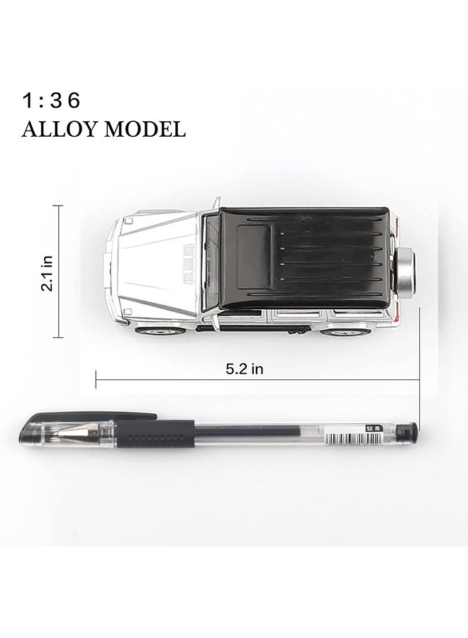 general 1/36 Scale Mercedes AMG G63 G Wagon Diecast Model Car, Alloy Pull Back Vehicles G Wagon Toy Car, Cars Gifts for Boys, Silver - Image 4