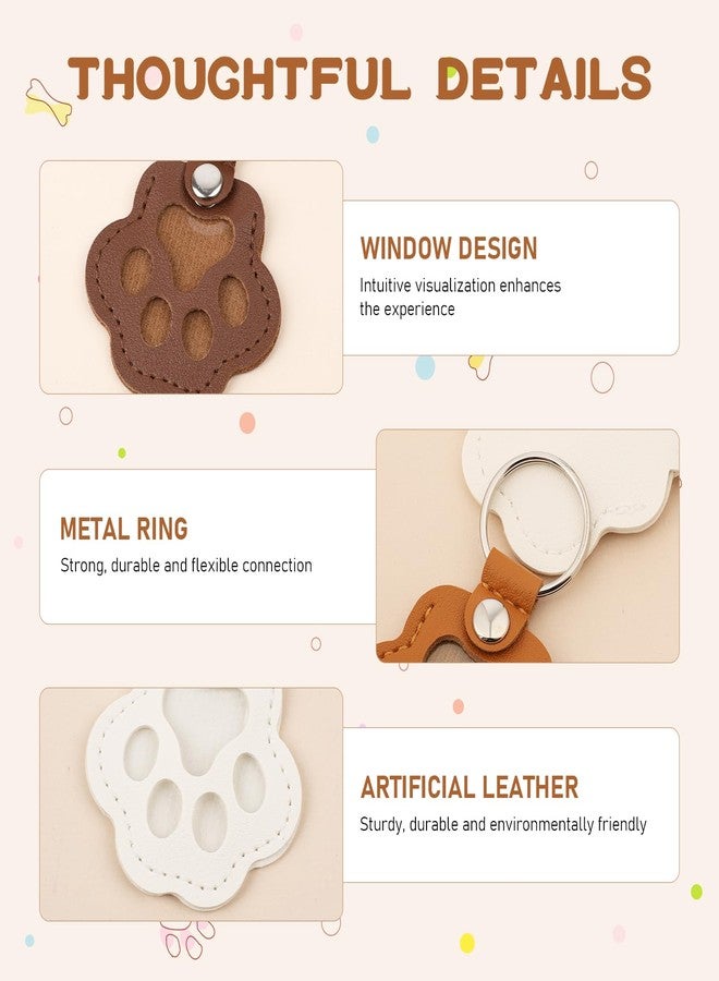 3 Pcs Pet Paw Shaped Leather Keychain, Pet Hair Keychain, Pet Memorial Gift Keyring, Handmade Key Holder For Collecting Cat And Dog Hair - Image 3
