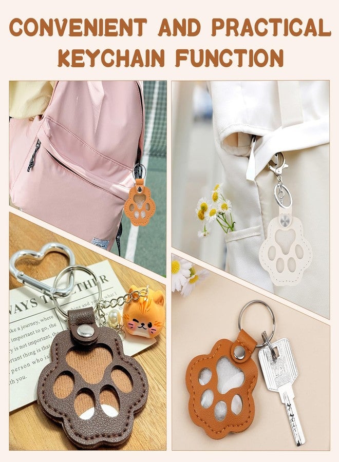 3 Pcs Pet Paw Shaped Leather Keychain, Pet Hair Keychain, Pet Memorial Gift Keyring, Handmade Key Holder For Collecting Cat And Dog Hair - Image 4