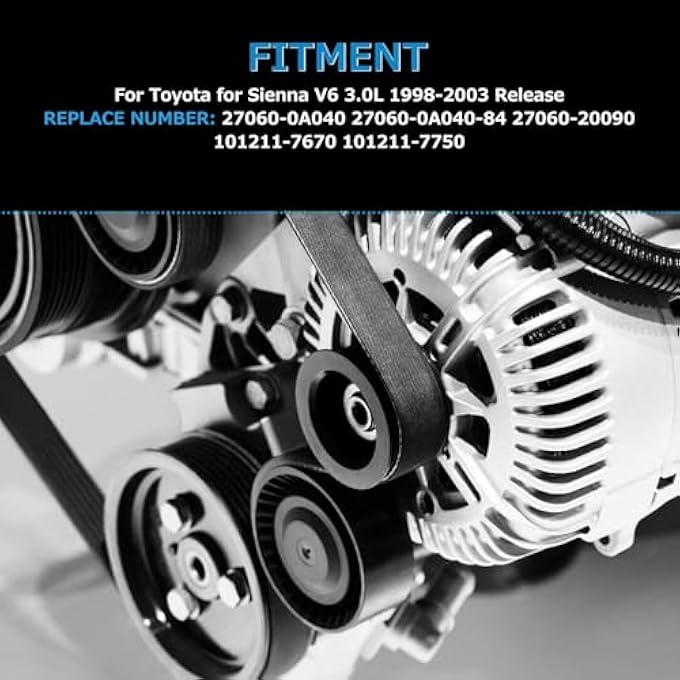 Alikali Alternator High Output Compatible with Toyota Sienna V6 3.0L 1998-2003 98 99 00 01 02 03 27060-20090 - Image 4
