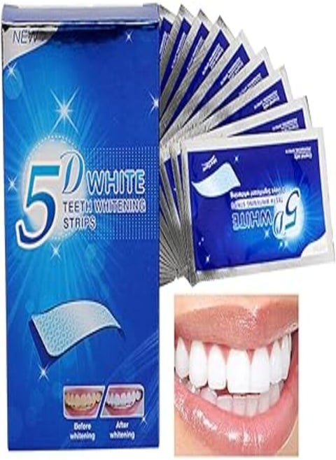 5D White Teeth Whitening Strips Advanced Fast Effective 3 Days Significant Whitening Portable Comfortable Easy to Use 7Pcs/Pack