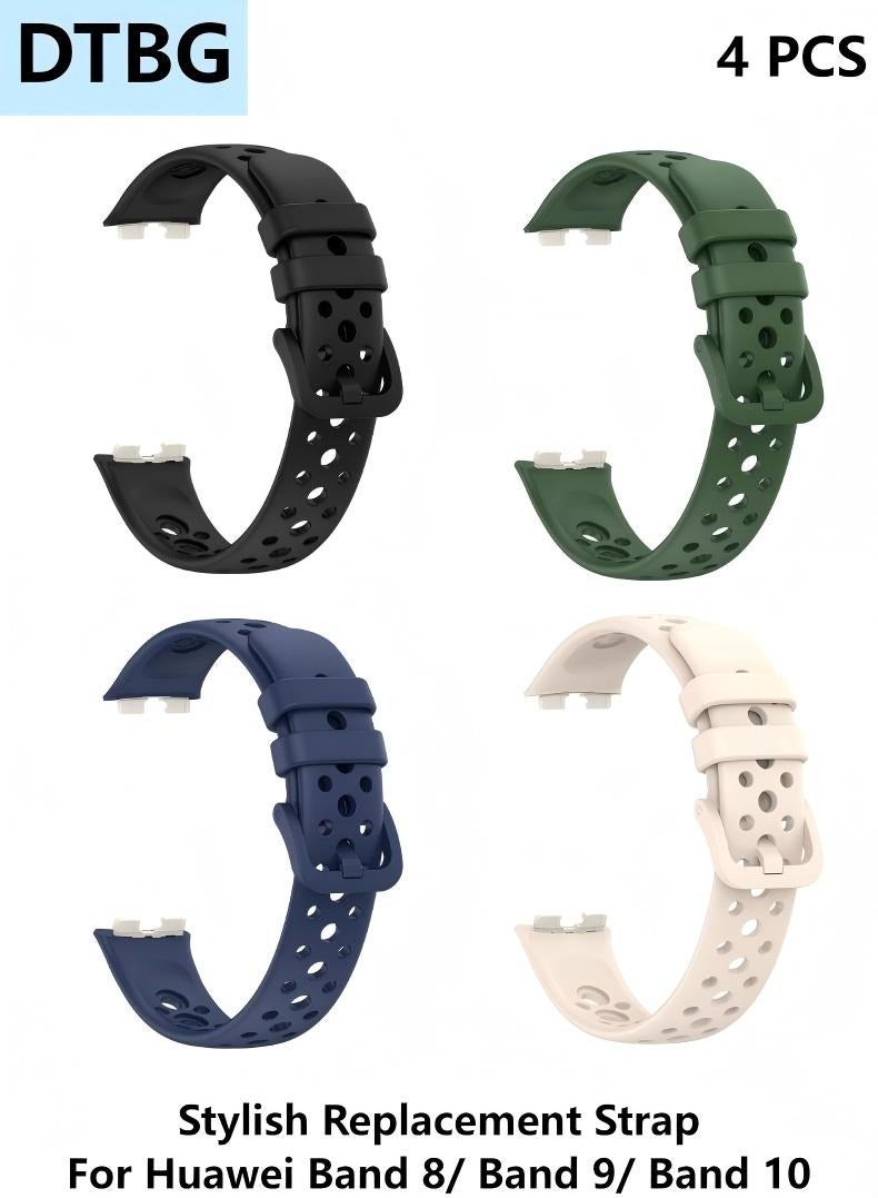DTBG Soft Silicone Watch Straps, Suitable for Huawei Band 8, Band 9, Band 10 , Waterproof, Breathable and Adjustable Sports Watch Straps  - Image 1