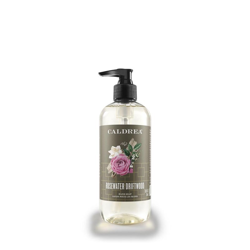 Caldrea Hand Wash Soap Aloe Vera Gel Olive Oil and Essential Oils to Cleanse and Condition Rosewater Driftwood Scent 108 oz Packaging May Vary