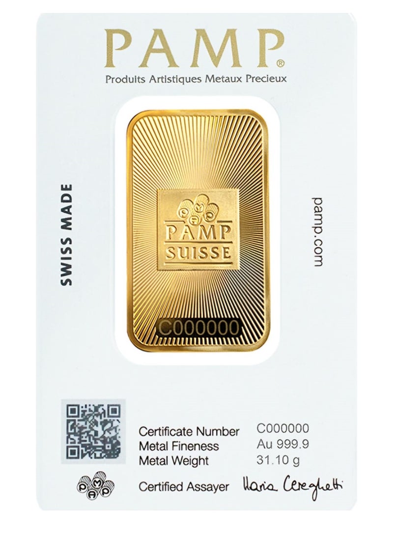 Swiss Gold - 2 Ounces 31.1 Grams With 4 Ounces Of Silver PAMP Weight. 31.1 Free