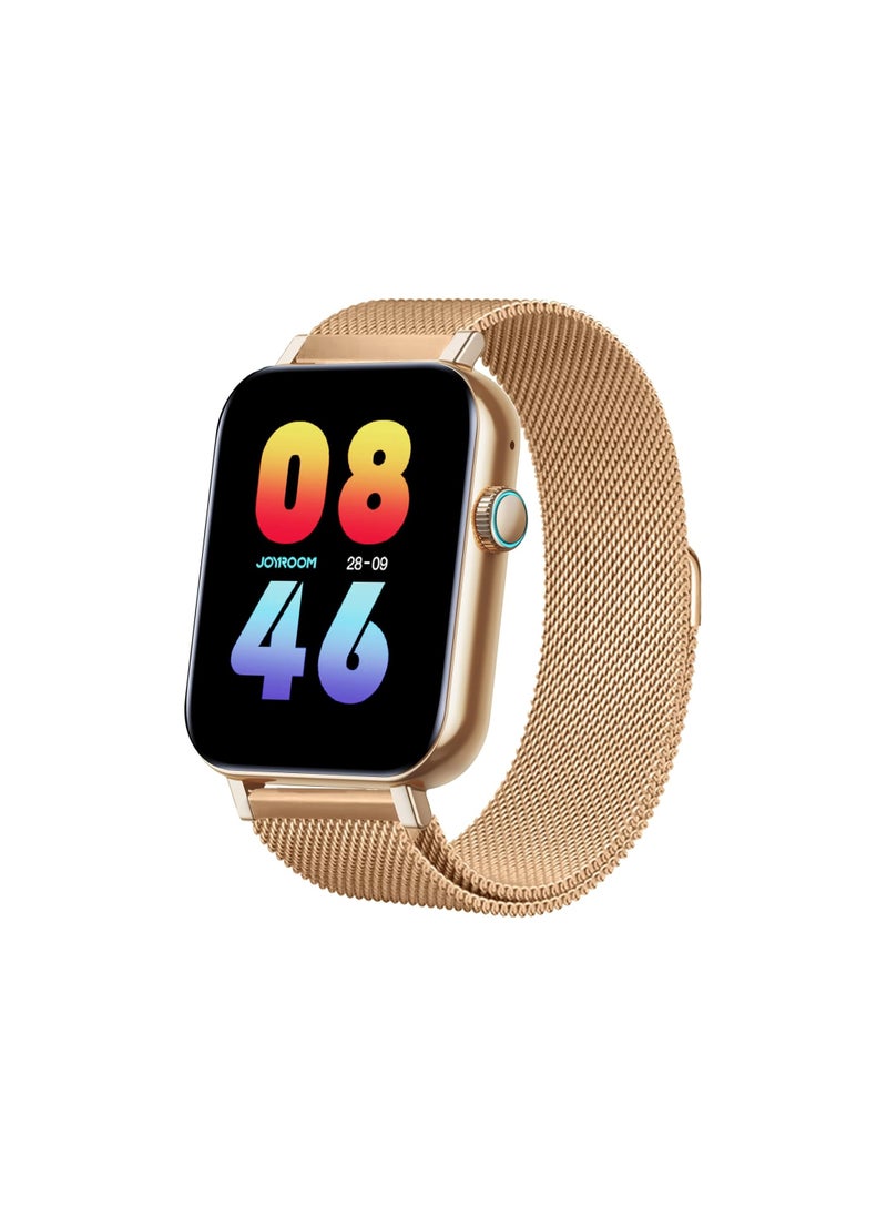 Generic Joyroom jr-ft5 watch latest version Color: Gold Water resistance rating: IP68 Battery capacity: 300 mAh Bluetooth version: 5.3 Bluetooth  - Image 2