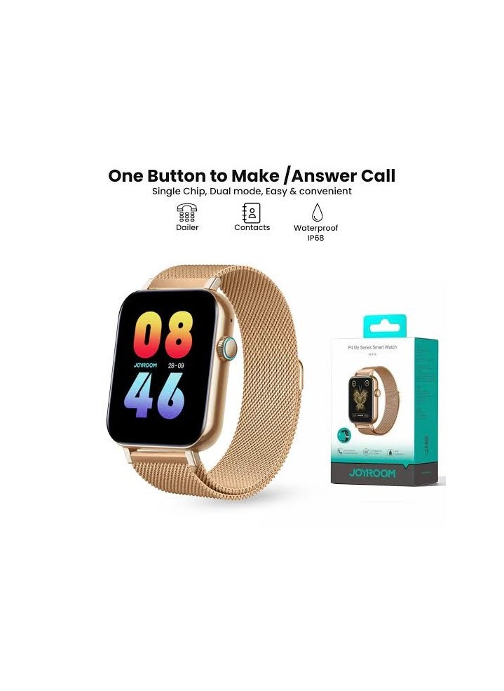 Generic Joyroom jr-ft5 watch latest version Color: Gold Water resistance rating: IP68 Battery capacity: 300 mAh Bluetooth version: 5.3 Bluetooth  - Image 3