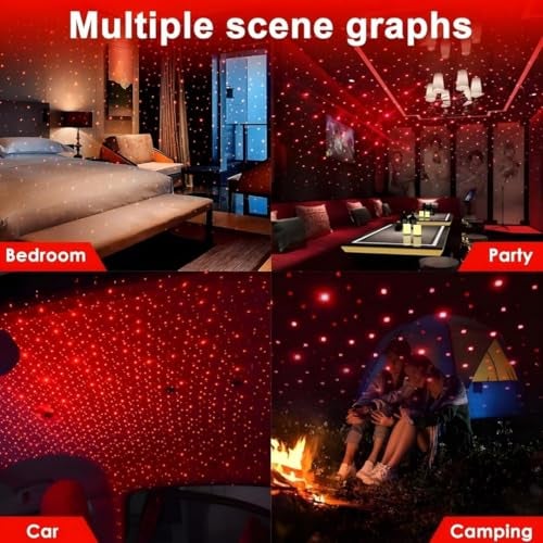 kunya Interior Car & Room Roof Star Laser, LED Starry Laser Atmosphere Ambient Projector Light USB Port, Night Home Decoration Galaxy Light Pack of 1 - Image 3