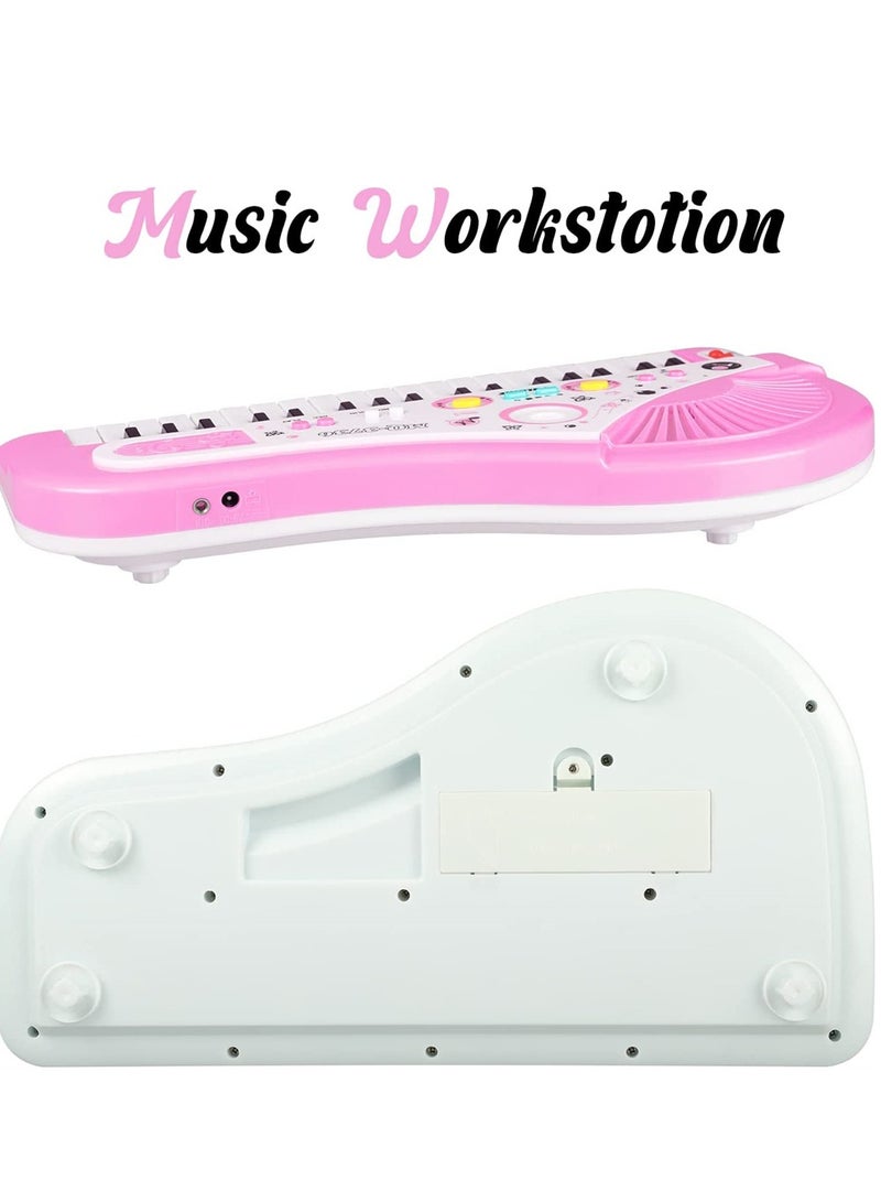 SYOSI Kids Piano Keyboard, Piano for Kids with Microphone Portable Electronic Keyboards for Beginners 37 Keys Musical Toy for Baby Girls Birthday Gift 3 4 5 6 7 Year Old Kids Toy Piano (Pink)  - Image 3