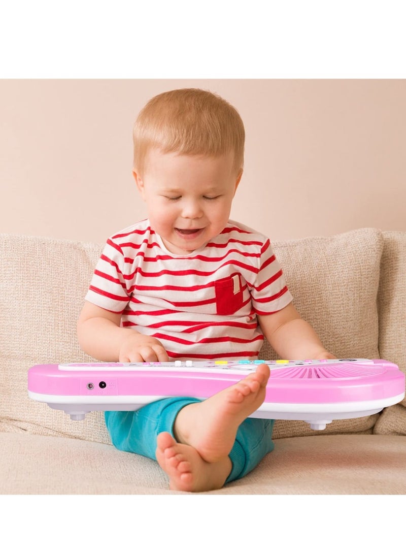 SYOSI Kids Piano Keyboard, Piano for Kids with Microphone Portable Electronic Keyboards for Beginners 37 Keys Musical Toy for Baby Girls Birthday Gift 3 4 5 6 7 Year Old Kids Toy Piano (Pink)  - Image 5