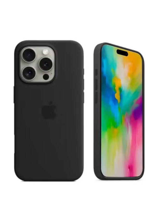JAJEEK Apple iPhone 16 Pro Max 2024 Premium Soft Liquid Silicone Case Cover (MCRPSN) – Black – Ultra-Slim Shockproof Protective Back Case with Microfiber Lining, Anti-Smudge Matte Finish, Full Protection, MagSafe & Wireless Charging Compatible - Image 1