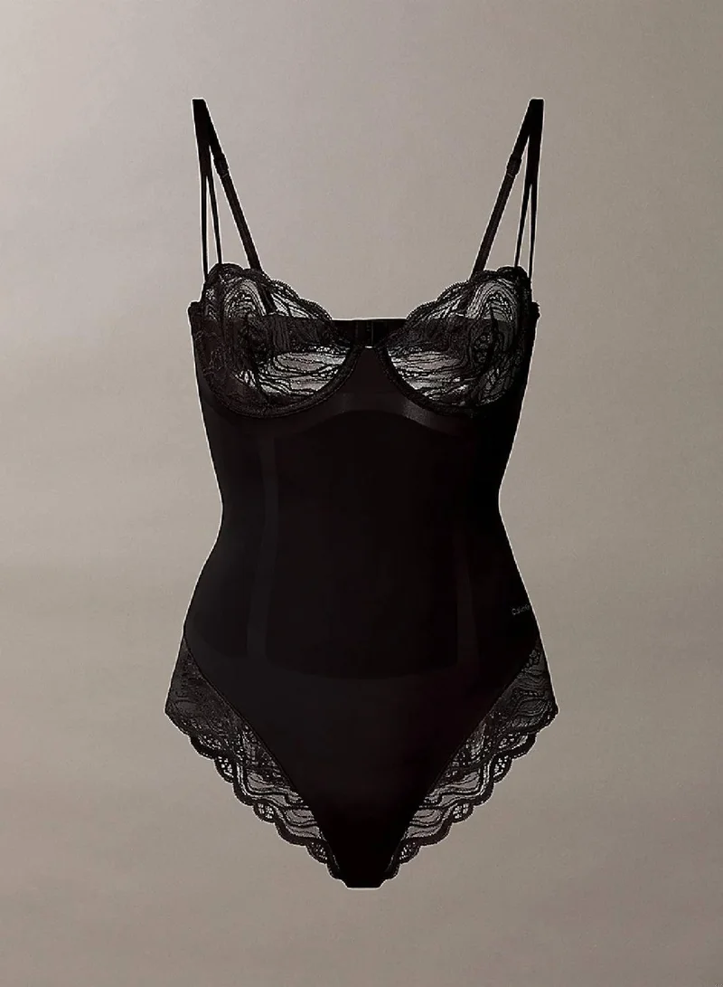 Calvin Klein Black Shapewear Bodysuit - Sensual Stretch Lace for Women | Best Price UAE