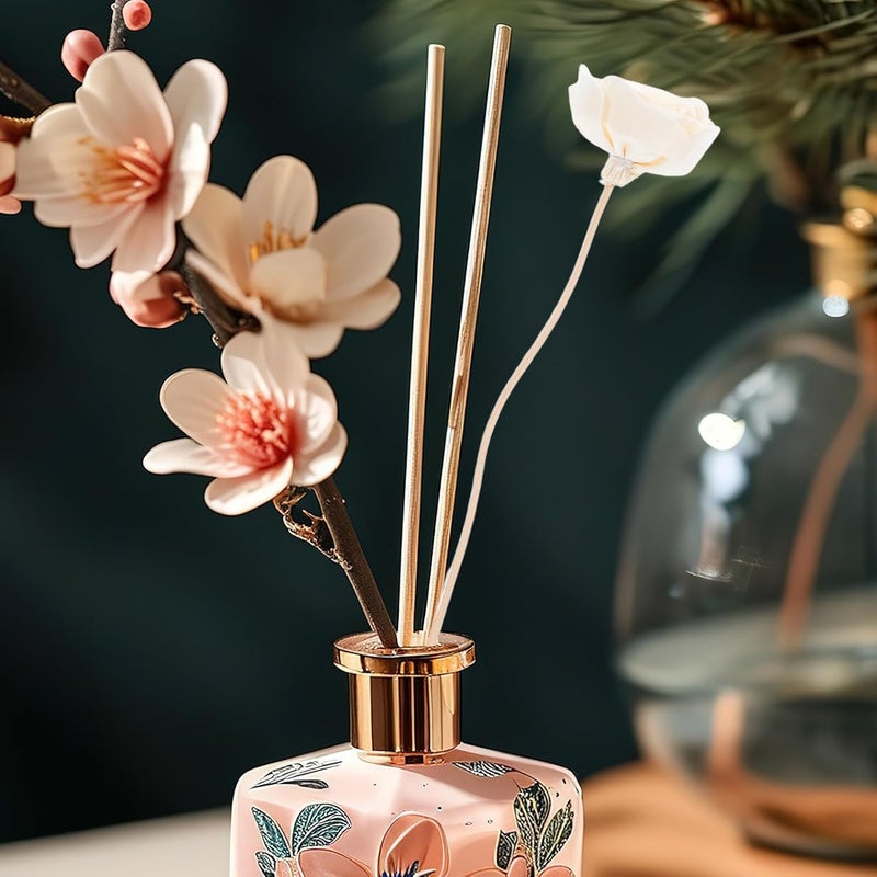 نماذج كلاسيكية MAGICLULU عصي زهور القصب من الخيزران مع عطر الورد المحفوظ للعطور والزينة العطرية للمنزل والمكتب والحمام ملحقات كاملة ومتطابقة - Image 4