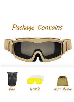 Furtey SandProof Tactical Eyepiece Suitable for Outdoor use in Sandstorm Weather CS teamplay game Motorcycle Riding use Protect Eye UV-proof Clear Sight Adjustable Double side Anti-fog  - Image 5