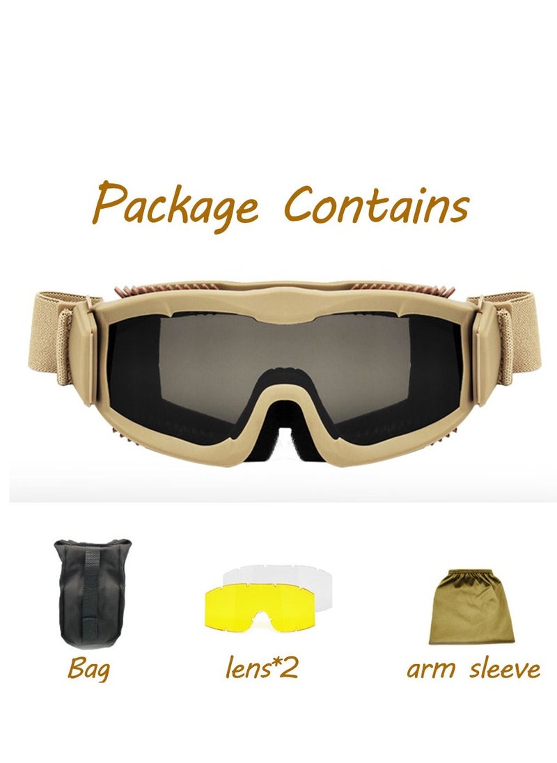 Furtey - SandProof Tactical Eyepiece Suitable for Outdoor use in Sandstorm Weather CS teamplay game Motorcycle Riding use Protect Eye UV-proof Clear Sight Adjustable Double side Anti-fog - Image 1