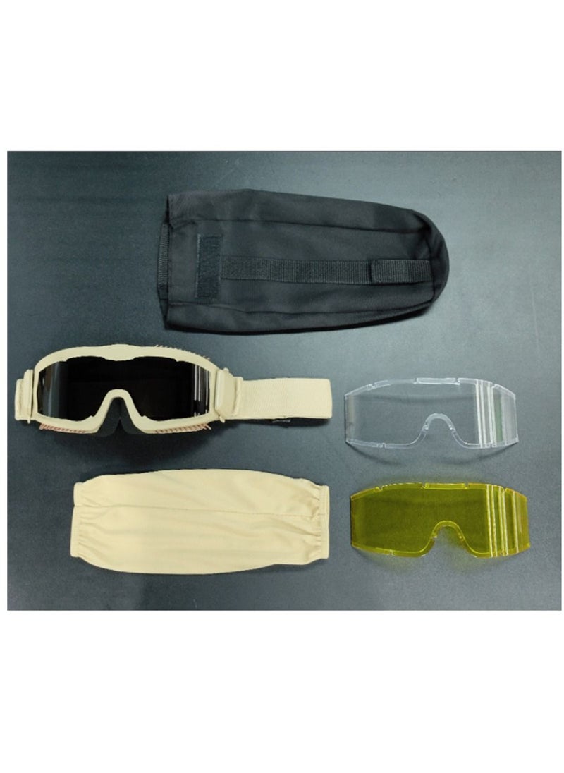 Furtey - SandProof Tactical Eyepiece Suitable for Outdoor use in Sandstorm Weather CS teamplay game Motorcycle Riding use Protect Eye UV-proof Clear Sight Adjustable Double side Anti-fog - Image 1