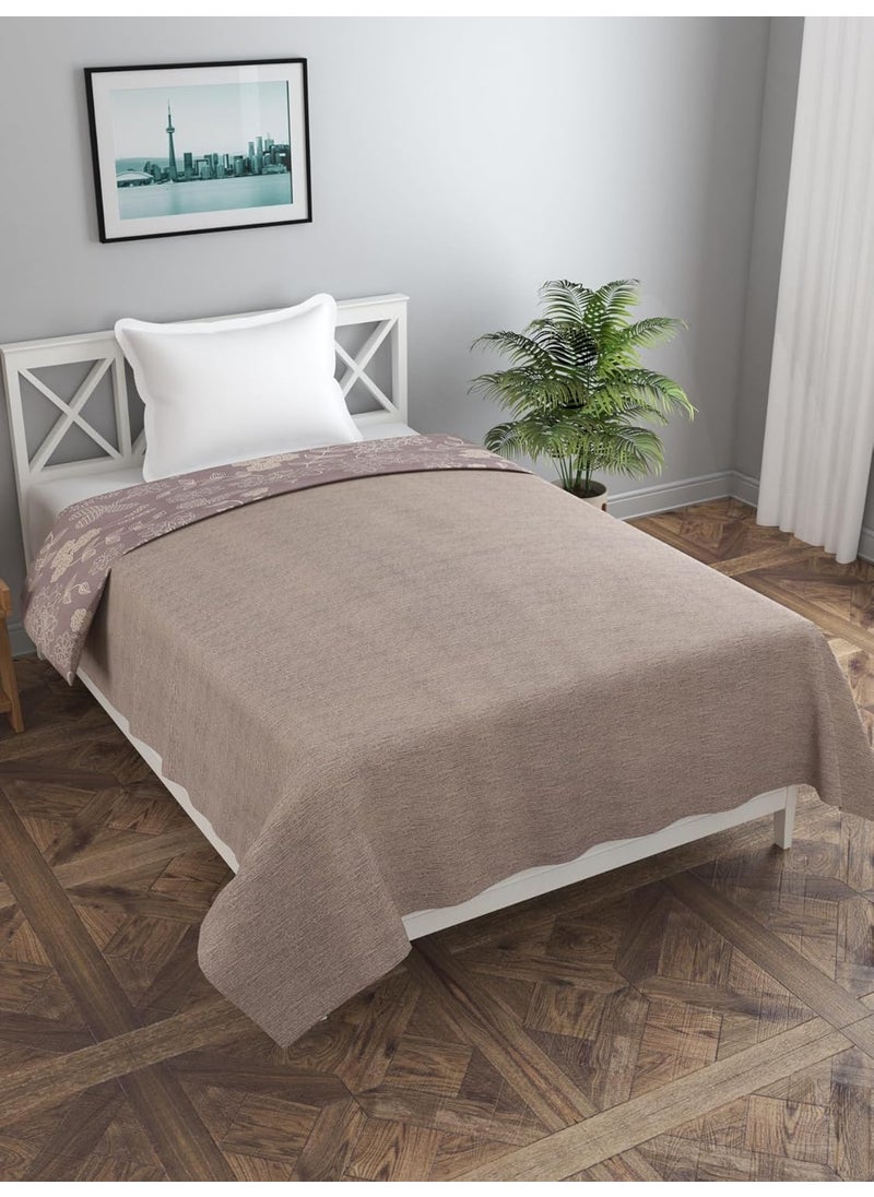 MORADO MORADO Glace Cotton 210 TC Single Bed Size Reversible Duvet CoverQuilt CoverRajai CoverBlanket Cover with Zipper 60x90 Inches Mauve  - Image 3