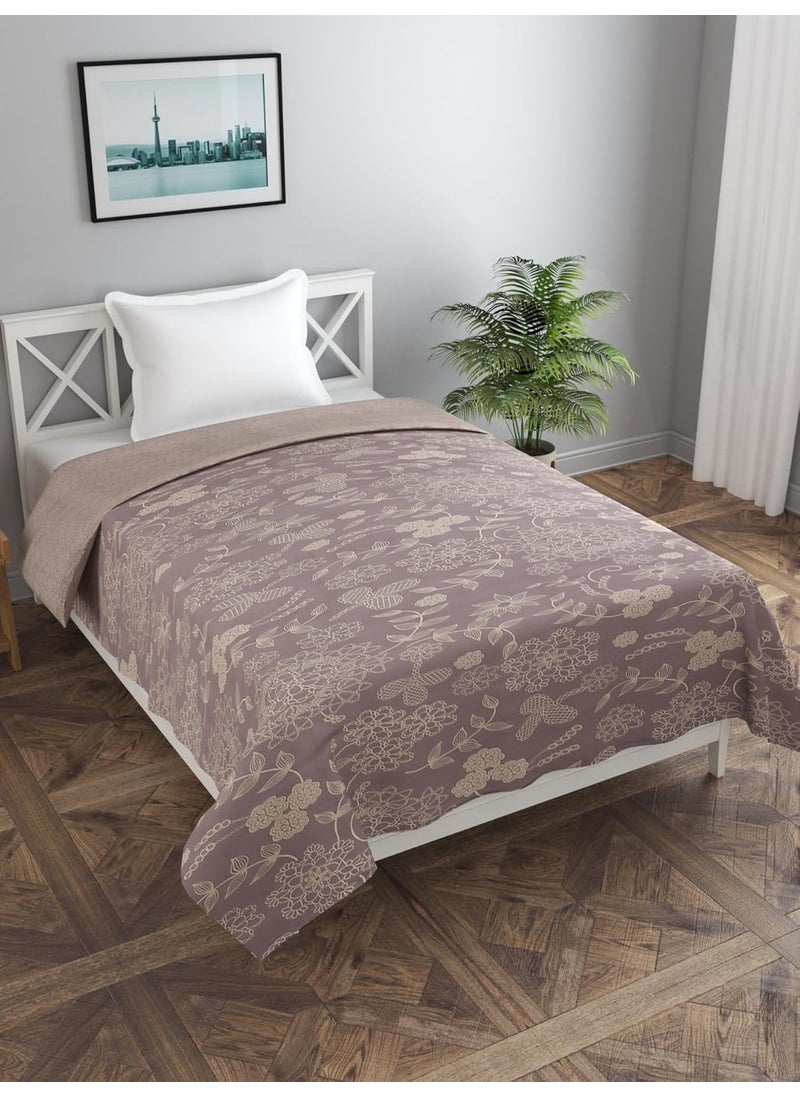 MORADO MORADO Glace Cotton 210 TC Single Bed Size Reversible Duvet CoverQuilt CoverRajai CoverBlanket Cover with Zipper 60x90 Inches Mauve  - Image 2