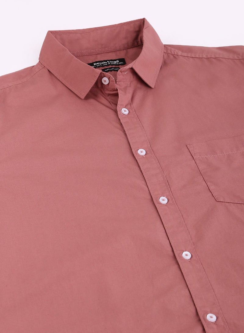 Dennis Lingo Men's Solid Dusty Pink Casual Shirt - Image 2