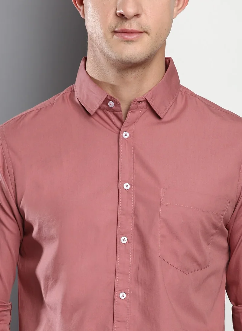 Dennis Lingo Pink Dennis Lingo Men's Solid Dusty Pink Casual Shirt for Men | Best Price UAE