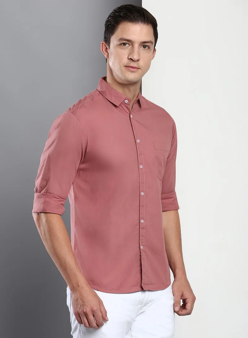 Dennis Lingo Pink Dennis Lingo Men's Solid Dusty Pink Casual Shirt for Men | Best Price UAE