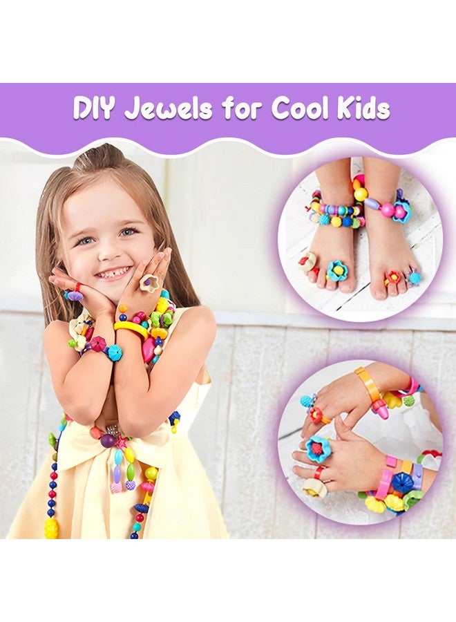 ويمبلي مجموعة صنع المجوهرات من خرز ويمبلي بوب للبنات، أساور وقلادات وخواتم، أدوات حرفية متعددة الألوان، أكثر من 50 خرزة، مجموعة مجوهرات فن البوب سناب، مثالية كهدايا عيد الميلاد - Image 2