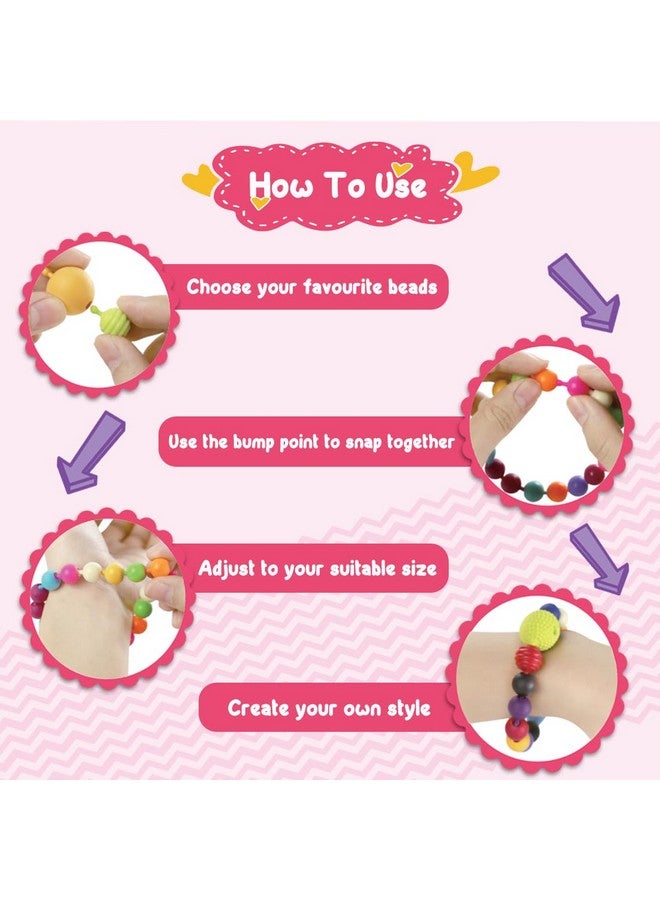 ويمبلي مجموعة صنع المجوهرات من خرز ويمبلي بوب للبنات، أساور وقلادات وخواتم، أدوات حرفية متعددة الألوان، أكثر من 50 خرزة، مجموعة مجوهرات فن البوب سناب، مثالية كهدايا عيد الميلاد - Image 5