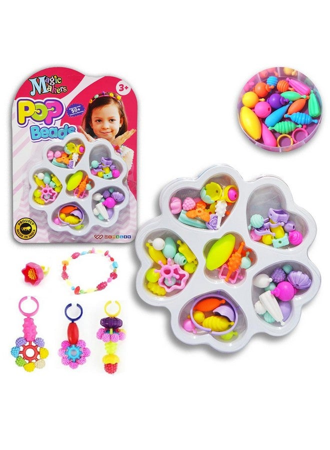 ويمبلي مجموعة صنع المجوهرات من خرز ويمبلي بوب للبنات، أساور وقلادات وخواتم، أدوات حرفية متعددة الألوان، أكثر من 50 خرزة، مجموعة مجوهرات فن البوب سناب، مثالية كهدايا عيد الميلاد - Image 1