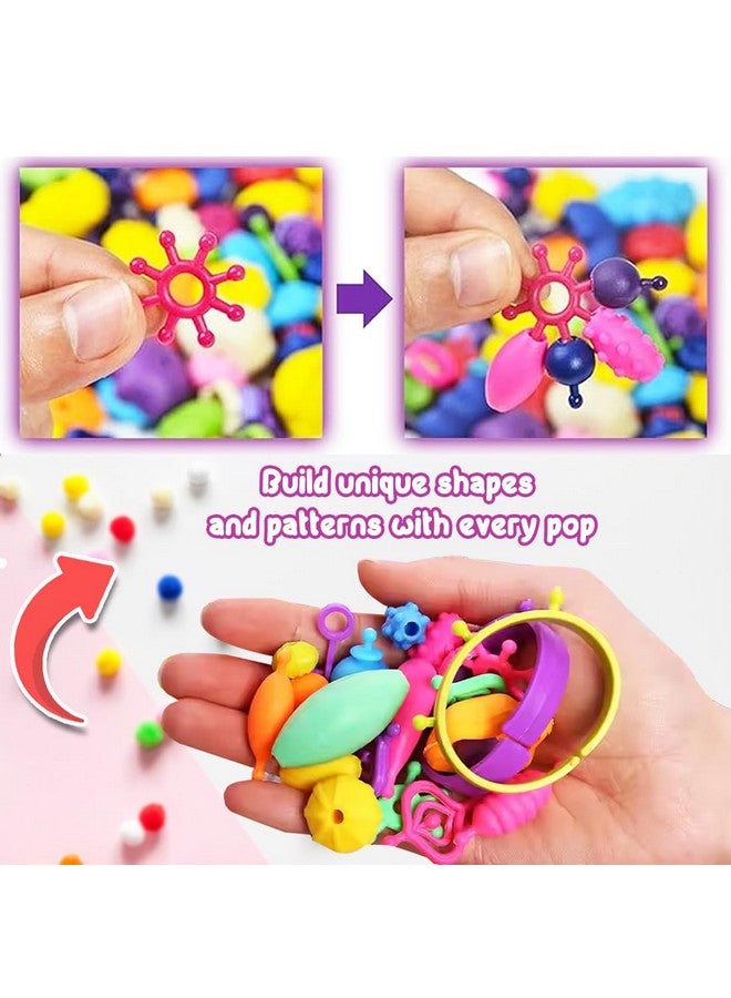 ويمبلي مجموعة صنع المجوهرات من خرز ويمبلي بوب للبنات، أساور وقلادات وخواتم، أدوات حرفية متعددة الألوان، أكثر من 50 خرزة، مجموعة مجوهرات فن البوب سناب، مثالية كهدايا عيد الميلاد - Image 4