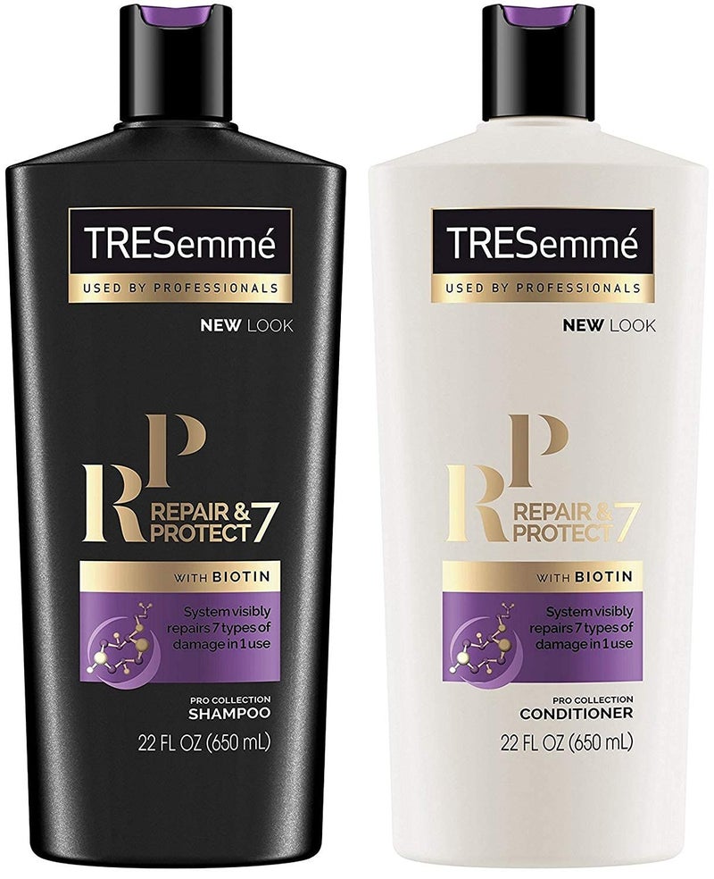 TRESemmé TRESemme Shampoo and Conditioner Set Repair  Protect 7 with Biotin Visibly Repairs 7 Types of Styling Damage and Strengthens Hair 22 Fl Oz each