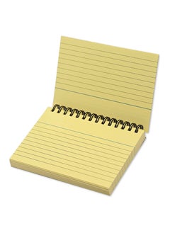 FIS FIS Ruled Record Card 180 Gsm 5X3 Inch Double Loop Spiral 50 Sheets Yellow -FSIC53-180SPYL  - Image 1