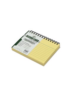 FIS FIS Ruled Record Card 180 Gsm 5X3 Inch Double Loop Spiral 50 Sheets Yellow -FSIC53-180SPYL  - Image 2