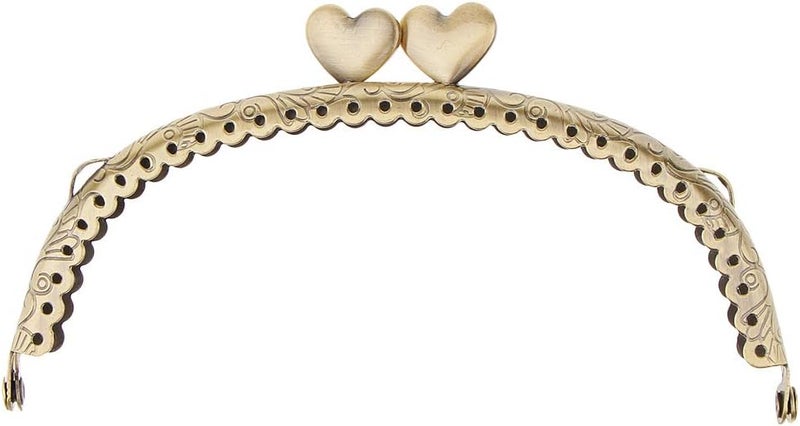 klarako Vintage Metal Kiss Clasp Frame Coin Purse Handbag Bag Crossbody DIY Making Bronze, 12.5x7cm - Image 5