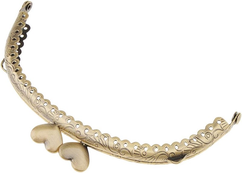 klarako Vintage Metal Kiss Clasp Frame Coin Purse Handbag Bag Crossbody DIY Making Bronze, 12.5x7cm - Image 1