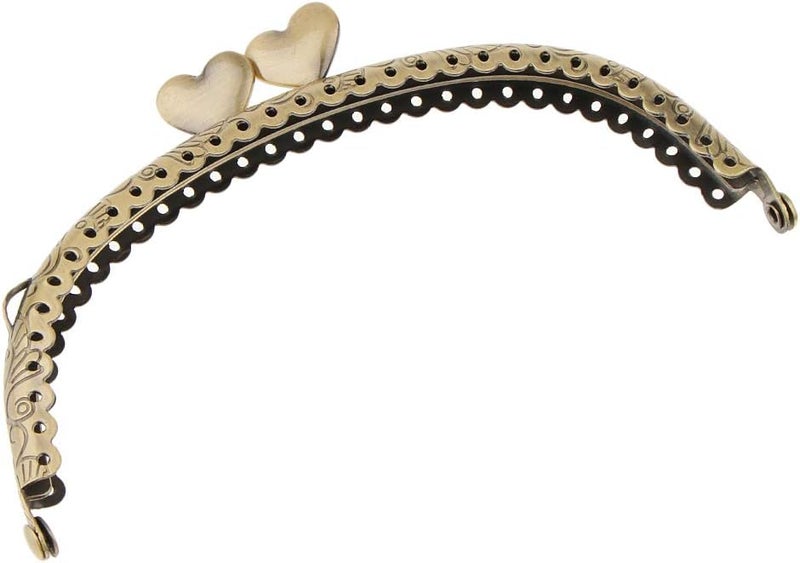 klarako Vintage Metal Kiss Clasp Frame Coin Purse Handbag Bag Crossbody DIY Making Bronze, 12.5x7cm - Image 2