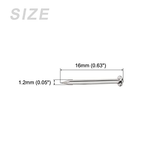 METALLIXITY Small Nails (1.2x16mm) 500pcs, Carbon Steel Tiny Hardware Nails - for Household Woodworking, Silver Tone - Image 2