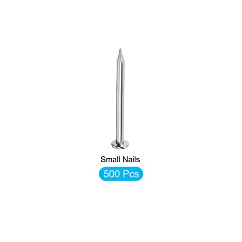 METALLIXITY Small Nails (1.2x16mm) 500pcs, Carbon Steel Tiny Hardware Nails - for Household Woodworking, Silver Tone - Image 5