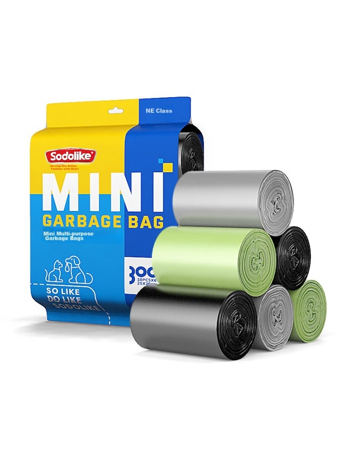 Sodolike 300 Garbage Bags, 0.8 Microns Thick, Three Colors, 30*25cm, Perforated, For Car And Home Use - Image 1