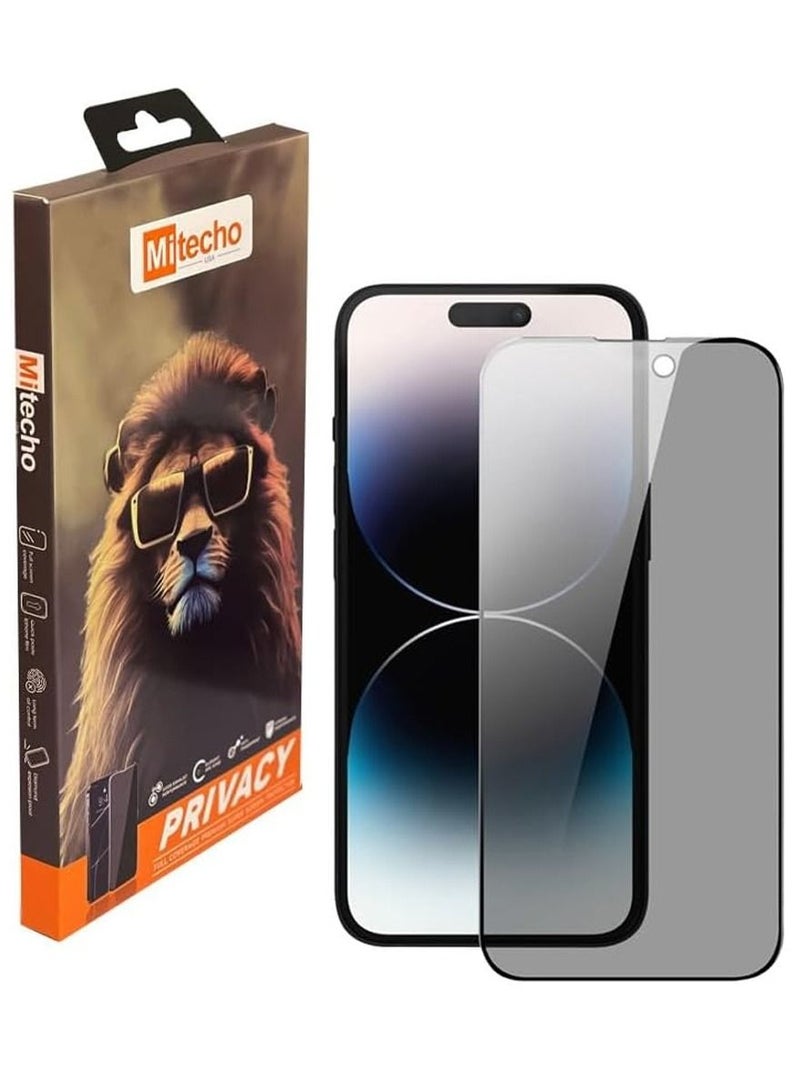 Mi Techo Apple iPhone 15 Pro Max full coverage privacy tempered glass screen protector and high bass wireless bluetooth earphone combo - Image 5