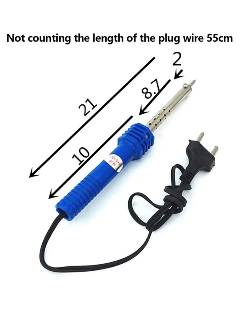 Electric Soldering Pen, Soldering Kit, External Heating, Repair Tool for Electronics Work, 40W, 220-240V , Blue