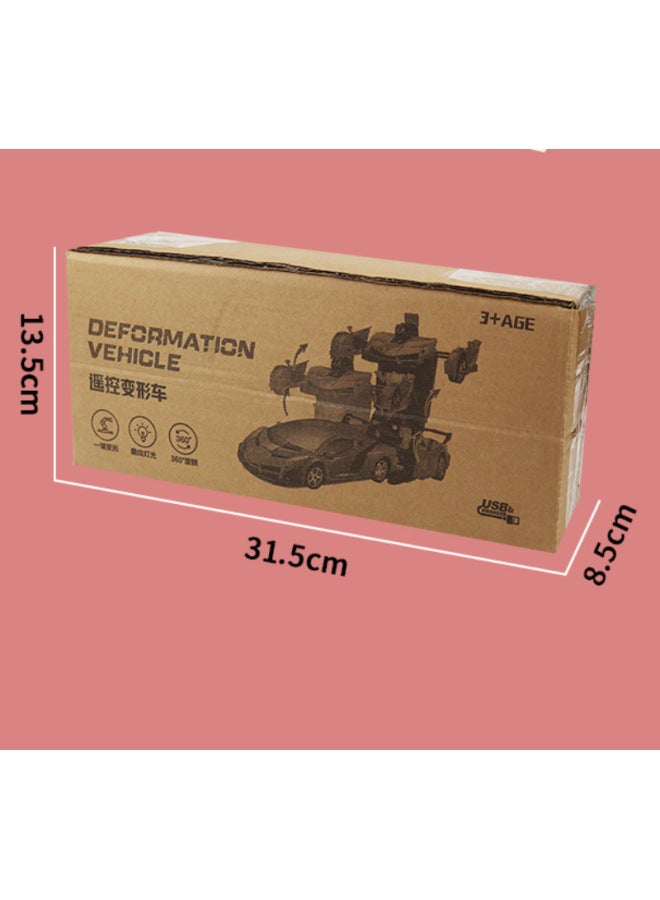 Remote Control One-click Transforming Car Robot Racing Car Model Boys Children's Toy Remote Control Wholesale-Color:889-18 Red E-commerce Box-Proportion:1:18 Screwdriver 5 Ordinary Batteries - Image 1
