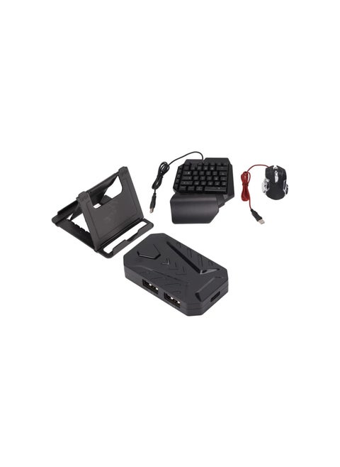 Mix Pro Keyboard and Mouse Adapter, One Handed Keyboard Mouse Combo Set Converter USB Wired Mobile Gaming Keyboard Mouse Adapter Converter for Android, iOS(BT 4.0)