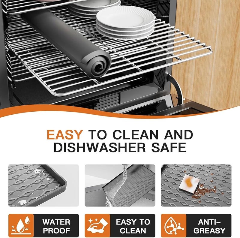 Tazweeq 2Pcs Washer and Dryer Covers for the Top, 23.6''x 23.6'' Non-Slip Silicone Dryer Top Protector Washing Machine Mat, Non-slip,Heat-Resistant, Leak-Proof for Home Kitchen Laundry, Grey - Image 5