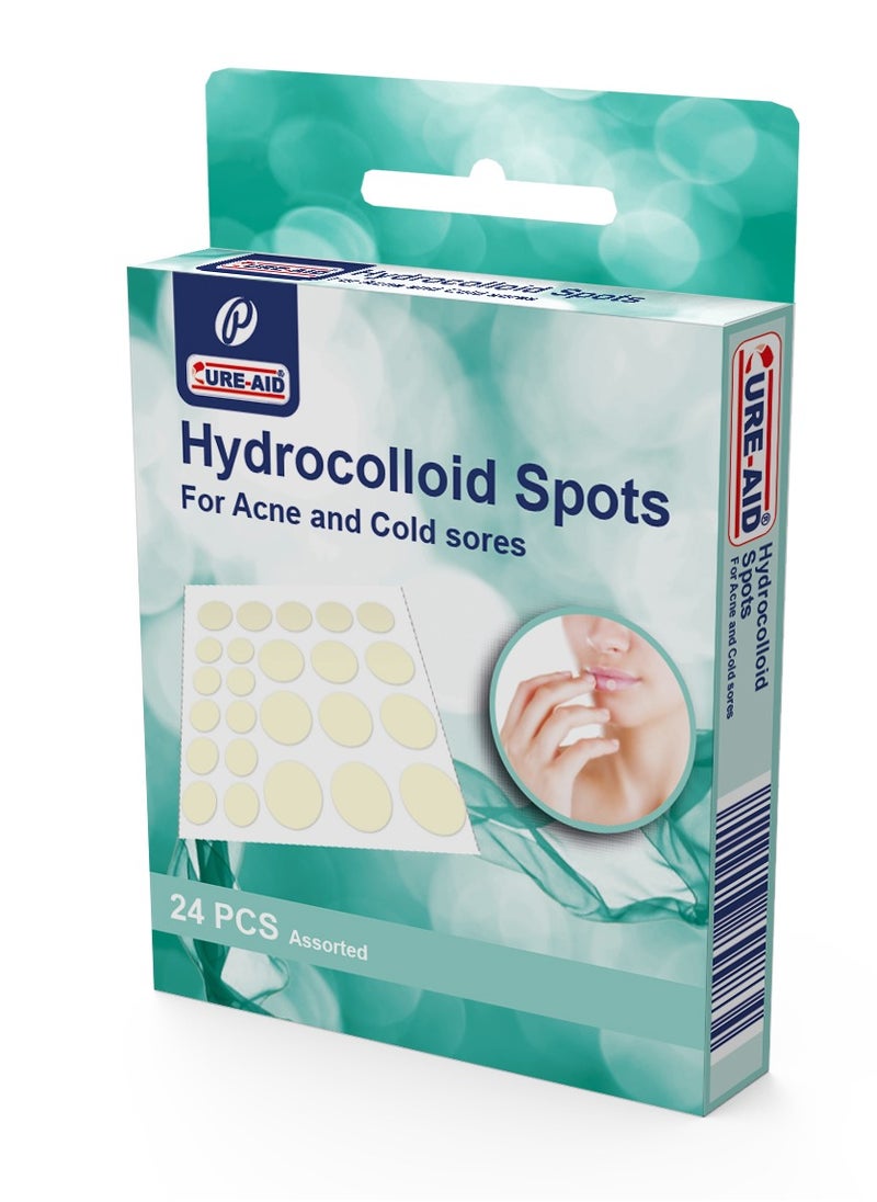 Cure aid - 24 Pieces Hydrocolloid Spots - For Acne Treatment - Image 1