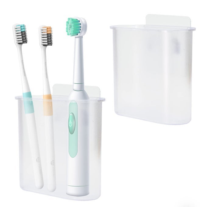 2 PACKS TOOTHBRUSH HOLDERS WALL MOUNTED SELF ADHESIVE TOOTH BRUSH HOLDER FOR BATHROOM ELECTRIC TOOTHBRUSH TOOTHPASTE RAZOR HOLDER BATHROOM ACCESSORIESCLEAR