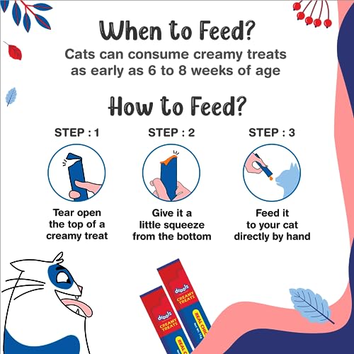 Drools All Life Stages Creamy Lickable Cat Treats 375g (15g x 25 Pieces, Jar) | Chicken Flavour | Taurine for Heart & Vision Health | Creamy Texture | Irresistibly Tasty | Easy to Hand Feed - Image 5