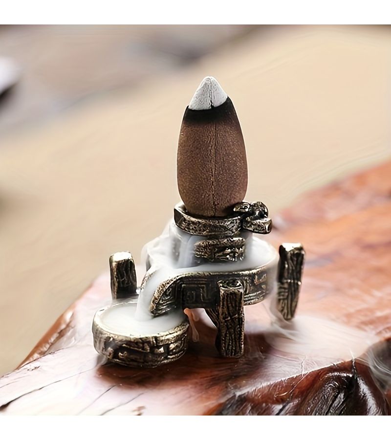 Creative Small Stone Mill Backflow Incense Holder Smoke Flow Cloud Craft Ornaments - Image 1