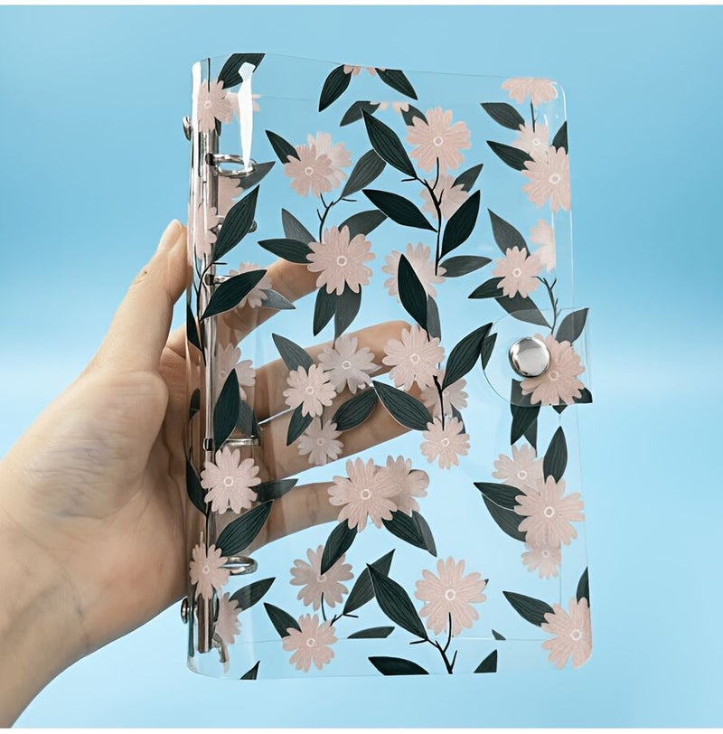 A6 Daisy Transparent PVC Binder Cover Reusable Loose Leaf Journal 08 - Image 1
